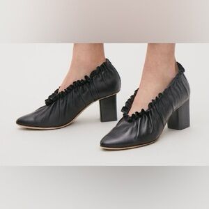 COS Frilled Leather Block Heels